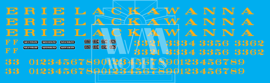 HO Scale Lackawanna MU High Roof Trailer Coach Decals