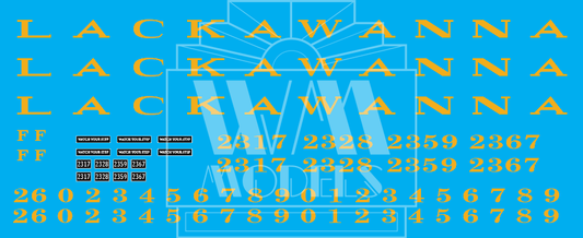HO Scale Lackawanna MU High Roof Trailer Coach Decals