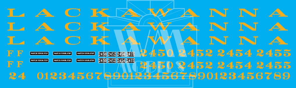 HO Scale Lackawanna MU Subscription Coach Decals