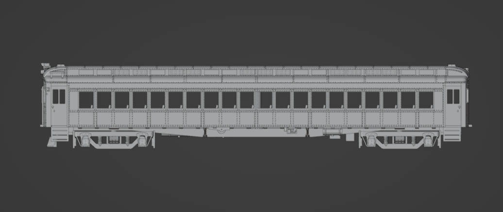 HO Scale Lackawanna MU High Roof Trailer Coach Kit